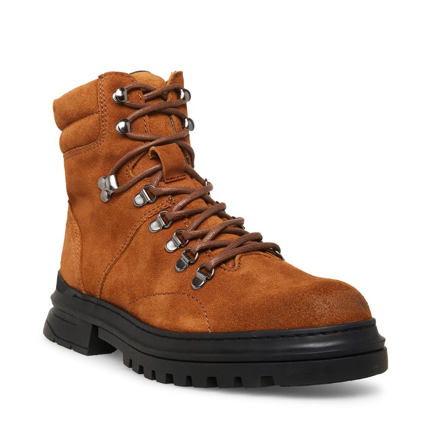 Botines Steve Madden Monty Gamuza Hombre Marrones | ES FB012S